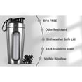 thumbnail image 2 of Shaker Bottles for Protein Mixes Stainless Steel Protein Shaker Not Stays Cold/Hot, Visible Window Metal Shaker Cups-B, 2 of 9