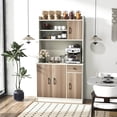 thumbnail image 2 of Costway Buffet de Cuisine à 4 Portes 71 Pieds' Garde-Manger Armoire de Rangement avec Huche Tablette Ajustable Blanc, 2 of 10