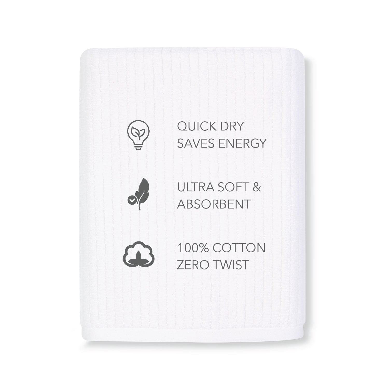 Splendor Home Serviette de Bain sans torsion 600GSM, séchage rapide, 76x147cm, gris foncé