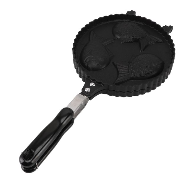Maker Fish Waffle Maker Pan 3 Fish Cute Aluminum Uniform Heating Double Sided Taiyaki Pan For Home Snack Bars