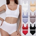 thumbnail image 2 of Women Bra Set 1 Set Women Bra Set No Rims Soft Comfortable Push Up Lady Brassieres Seamless Tops Set for Daily Wear, 2 of 7
