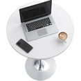 thumbnail image 3 of Homall Bistro Pub Table Round Bar Height Cocktail Table Metal Base MDF Top Obsidian Table with Black Leg 23.8-Inch Top, 39.5-Inch Height, White, 3 of 10