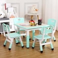 thumbnail image 1 of Kids Table and Chairs Set, Height Adjustable Desk with 4 Seats for Ages 2-10,Arts & Crafts Table,Graffiti Desktop, Non-Slip Legs, Max 300lbs, Children Multi-Activity Table for Classrooms,Daycares,Home, 1 of 8