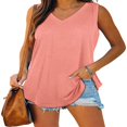 thumbnail image 1 of Women Vest V Neck Sleeveless Solid Color Casual Party Summer Tops, 1 of 9