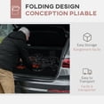 thumbnail image 4 of HOMCOM Déambulateur Pliant et Ajustable avec Siège, Roues de 8 Po et Sac, Rouge, 4 of 10