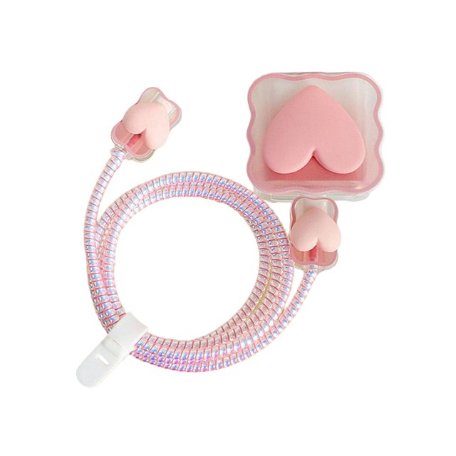 Chargers Cable Protective Cover Protector for Mobile Pink