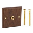 thumbnail image 1 of Antique Decoration Toggle Switch Retro Single Toggle Switch 250V with Hand Made Wood Walnut Wall Panel, 1 of 14