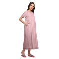 thumbnail image 4 of Moomaya Robe de Nuit à Manches Courtes pour Femmes en Coton, Ligne A, Maxi, Tenue de Nuit, 4 of 5