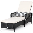 thumbnail image 1 of Costway PE Rattan Chaise Lounge Chair Armrest Recliner Adjustable Pillow Black, 1 of 10