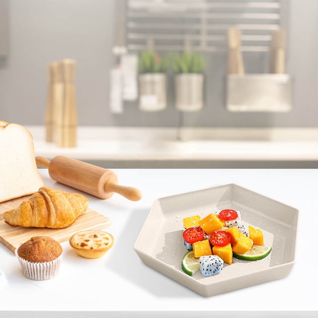 Dvkptbk Serving Tray Hexagonal Large Fruit Tray Home Living Room Coffee Table Candy Tray Food Tray Kitchen Gadgets
