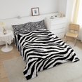 thumbnail image 4 of Erosebridal Zebra Print Bedding Full Comforter Set, Farmhouse Animals Down Comforter, Geometry Stripe Decor, Reversible, 4 of 7