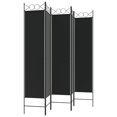 thumbnail image 3 of vidaXL 5-Panel Room Divider Black 200x200 cm Fabric, 3 of 5