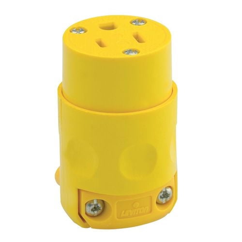 Connecteur trifilaire Leviton en PVC 15 A-125 V en jaune
