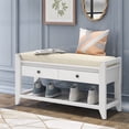 thumbnail image 1 of Velmero - Étagère à Chaussures avec Siège Coussiné et Tiroirs, Banc de Rangement Polyvalent pour l'Entrée, 1 of 13