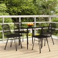 thumbnail image 1 of vidaXL 5 Piece Garden Dining Set Black Poly Rattan, 1 of 7