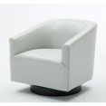 thumbnail image 1 of Comfort Pointe Given Dove Chaise d'Appoint Pivotante en Similicuir Gris avec Base en Bois, 1 of 11