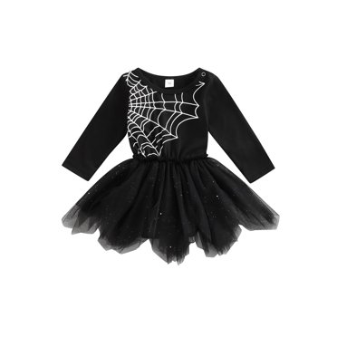 SUNSIOM Barboteuse-Robe en Maille pour Bébé Fille, Douce et Décontractée, Halloween, Imprimé Toile de Spider, Manches Longues, Grenouillères pour Nouveau-Né