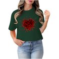 thumbnail image 4 of TIMIFIS T-Shirts à Manches Courtes pour Femmes, T-Shirt Imprimé Cœur de la Saint-Valentin, T-Shirt Décontracté d'Été à Col Rond, 4 of 4