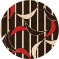 thumbnail image 1 of Ahgly Company Tapis Rond Lavable en Machine Intérieur Transitionnel Noir Brun, 4 Pieds Rond, 1 of 7