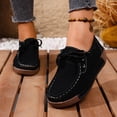thumbnail image 2 of Mocassins à Plateforme Compensée Style Penny Espadrilles Mode pour Femmes 2025 Automne en Suède Largeur Grand Chaussures de Marche Décontractées, 2 of 8