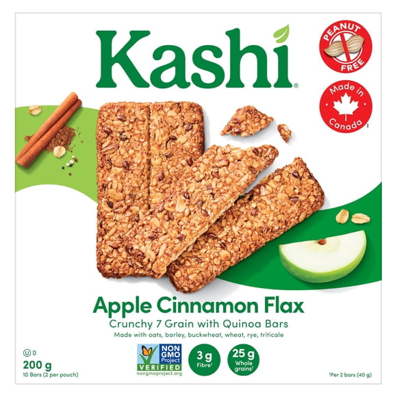 Kashi* Apple Cinnamon Flax Crunchy 7 Grain with Quinoa Bars 200g, 10 Bars