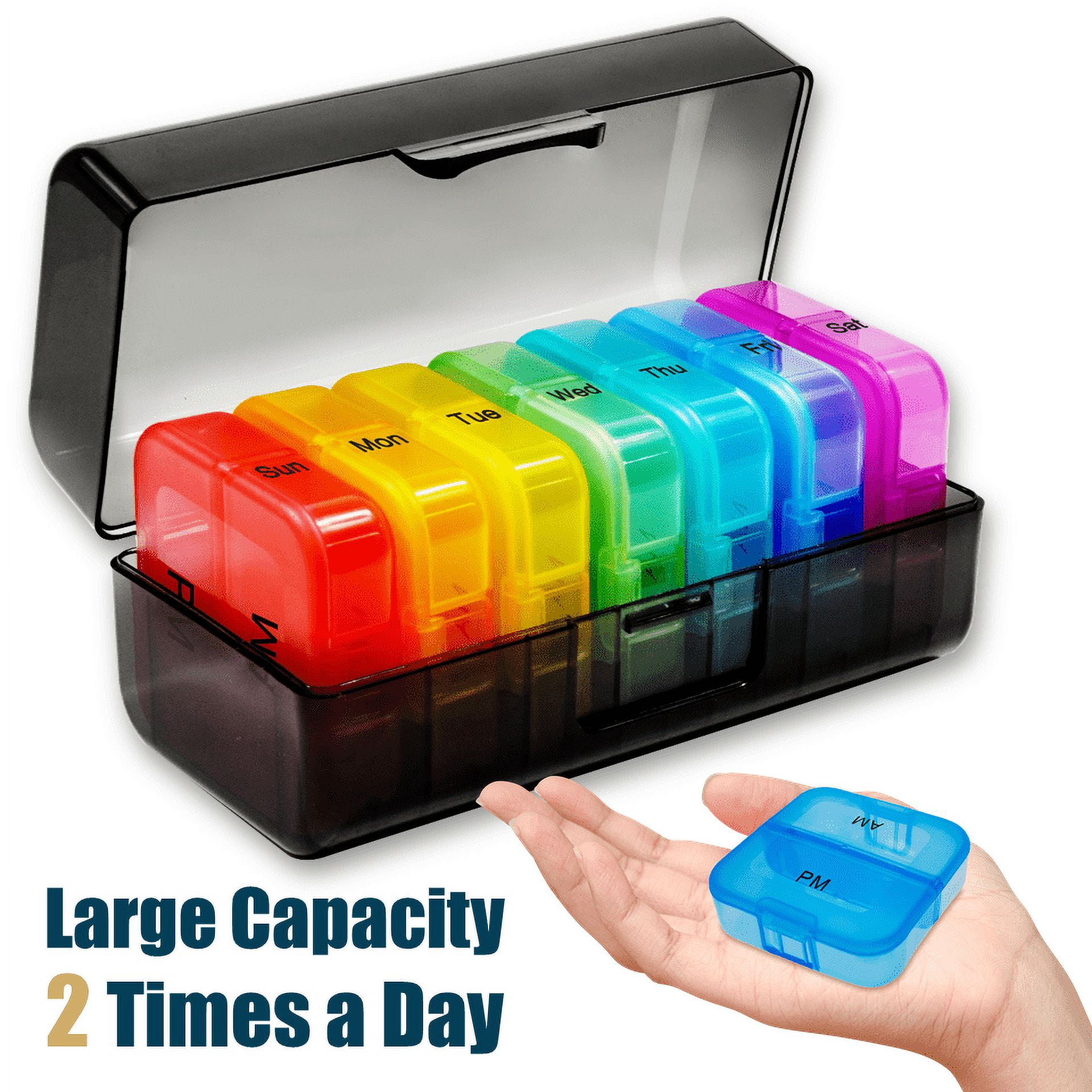 ComfiTime Pill Organizer – Weekly Medicine Organizer, 2 Times a Day, Travel Pill Box with AM/PM Daily Pill Containers, 7 Day Pill Case Holder for Medication & Vitamin Supplement, Pill Dispenser/Sorter