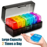 ComfiTime Pill Organizer – Weekly Medicine Organizer, 2 Times a Day, Travel Pill Box with AM/PM Daily Pill Containers, 7 Day Pill Case Holder for Medication & Vitamin Supplement, Pill Dispenser/Sorter