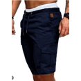 thumbnail image 2 of Men‘s Cargo Sports Short Pants Casual Slim Fit Solid Drawstring Elastic Waist Shorts With Pockets, 2 of 6