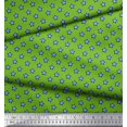 thumbnail image 3 of Soimoi Green polyester Crepe Fabric Blue Star Print Fabric by Yard 52 Inch Wide, 3 of 3