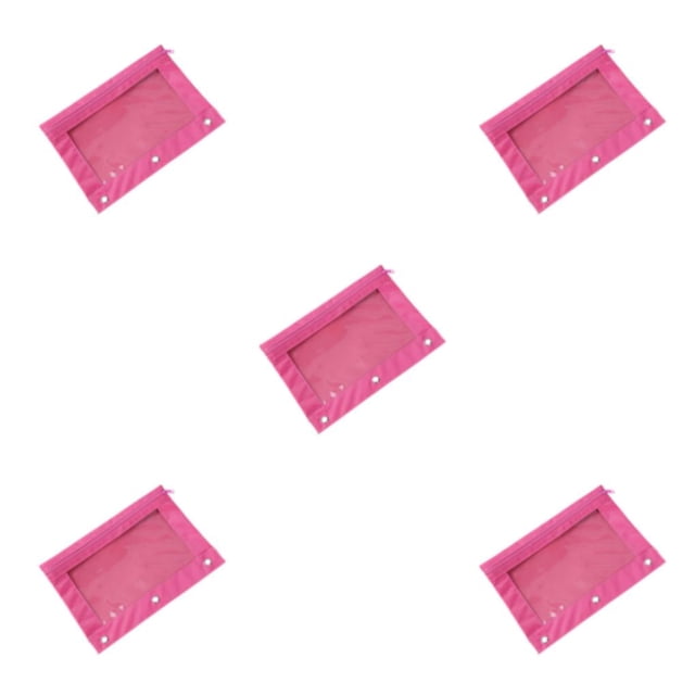 Dalazy Practical Office Supplies Stylish Zippered Document Pouch Storing Files Pink 5Set