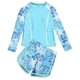 thumbnail image 2 of WEAIXIMIUNG Little Girls Swim Girls Rash Guard Swimsuits 2 Piece Bathing Suit UPF 50+ Summer Swimwear 130, 2 of 5