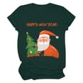 thumbnail image 1 of Fankiway T-Shirt Décontracté pour Femme à Col Rond et Manches Courtes avec Imprimé de Sapin de Noël, 1 of 6