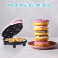 thumbnail image 2 of Dash Mini Donut Maker Machine Makes 7 Doughnuts 700W Double-sided Heating Non-stick Coating Electric Donut, 2 of 8