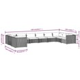 thumbnail image 4 of vidaXL 10 Piece Garden Lounge Set with Cushions Poly Rattan Black, 4 of 4