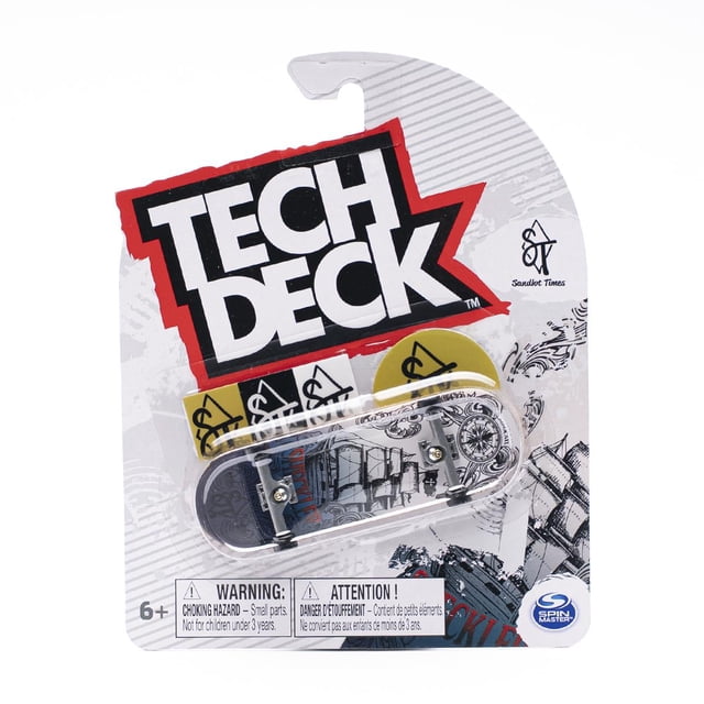 Tech Deck Fingerboard Planche à Roulettes Complète avec Graphiques Authentiques et Accessoires - Sandlot Times - Expédition