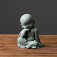 thumbnail image 1 of Mini Monk Statue Ornaments Table Art Home Room Decoration Gift for Housewarming Decor, 1 of 3