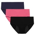 thumbnail image 1 of MeetoTime 3 Pack Womens Panties Stretchy Soft Full Coverage Briefs Comfortable Mid-Waist Underwear, 1 of 8