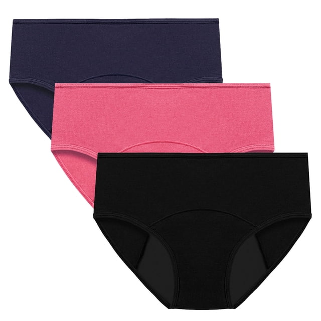 MeetoTime 3 Pack Womens Panties Stretchy Soft Full Coverage Briefs Comfortable Mid-Waist Underwear