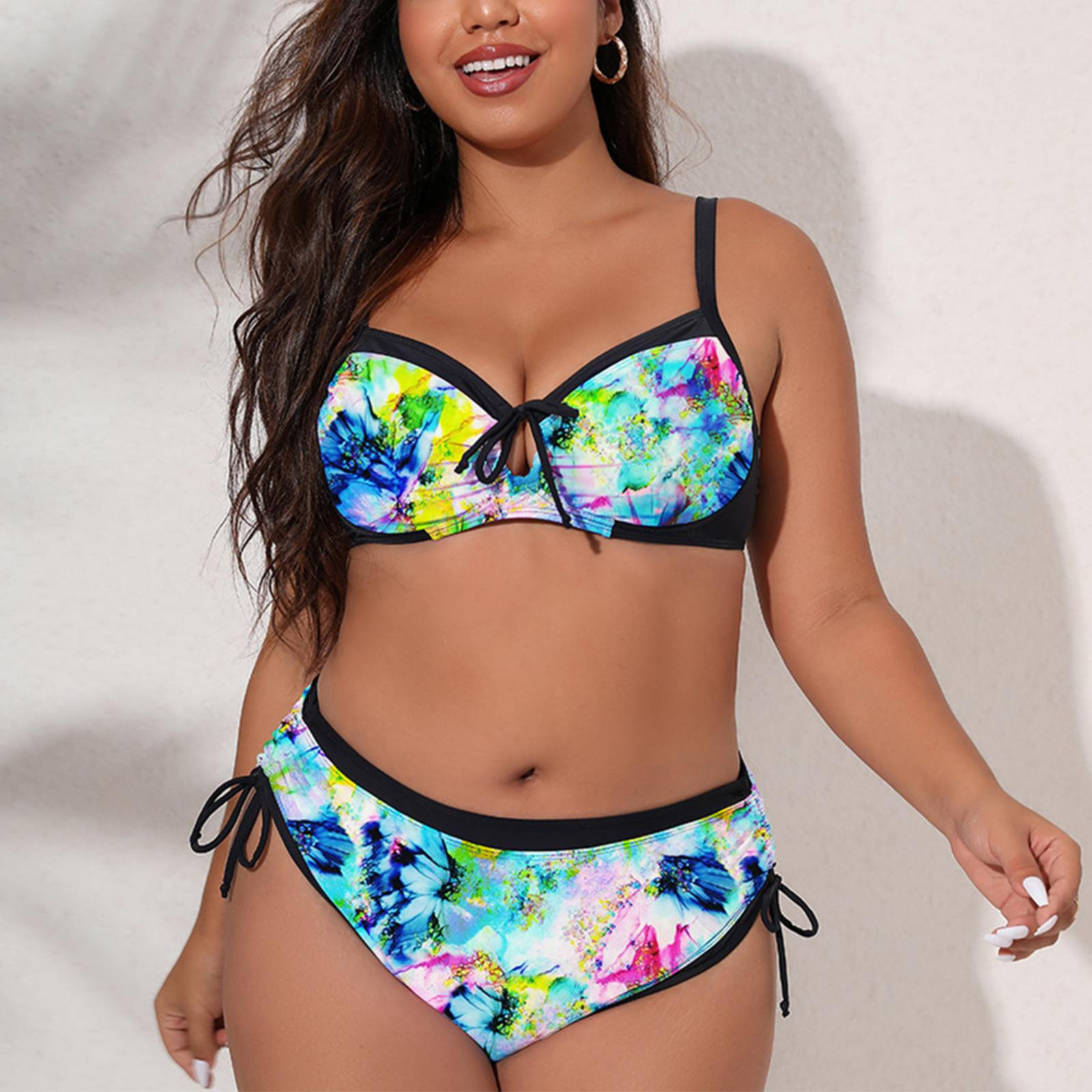 LUOGENLI Swimsuit for Women 2024 2026 Bikini Three Color Printed