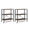 thumbnail image 1 of Costway 2 Pcs Étagère Pliante à 3 Niveaux Design DIY avec 4 Roues Universelles Cuisine Noir, 1 of 10