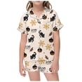 thumbnail image 1 of WEAIXIMIUNG Children's Leisure Printed Button Collar Short Sleeved Top Shorts Pajama Set 6-7 Years, 1 of 4