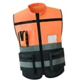 thumbnail image 4 of mmirethe High Visibility Vest Breathable Work Road Vest Orange Reflective Safety XL Lightweight, 4 of 6