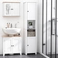 thumbnail image 2 of HOMCOM Tall Bathroom Storage Cabinet with 2-Tier Shelf and 2 Doors White, 2 of 10
