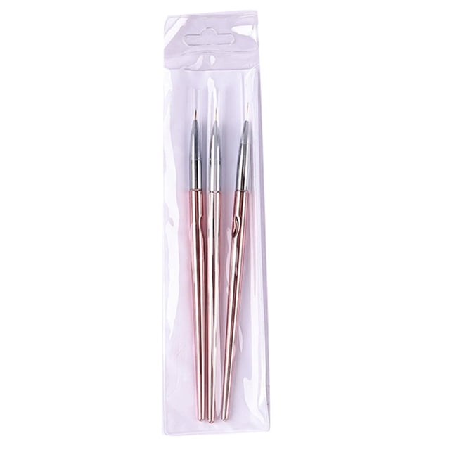 3 Pcs Outil d'Art des Ongles Ligne de Dessin Pointe Durable Stylo de Perçage Stylo de Manucure (Or Rose)