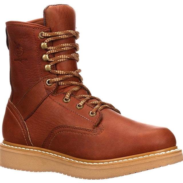 Georgia Boot Men's 8 Inch Wedge Work Shoe, Barracuda Gold, 10 M US