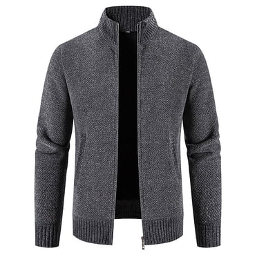 EGNMCR Vestes pour Hommes Mode Homme et Hiver Col Montant Chandail Décontracté Veste en Molleton