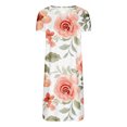 thumbnail image 4 of Pisexur Robe d'Été pour Femmes 2023 à Col en V à Manches Courtes Florale Décontractée de Plage Robes Imprimé Tournesol une Robe Midi en Lin, 4 of 5