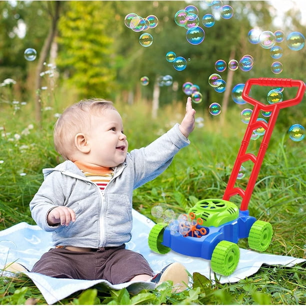 Tondeuse à Bulles 3-en-1 Pour Enfants – Machine à Bulles Avec 10 Packs De Solution – Jouet Extérieur 3-8 Ans – Cadeau Été, Anniversaire