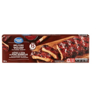 Great Value Refrigerated BBQ Pork Back Ribs, 500 g