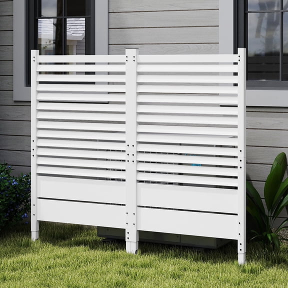 DEXTRUS Panneau d'Intimité Extérieur en Bois 60H X 38W pour Climatiseur, Blanc